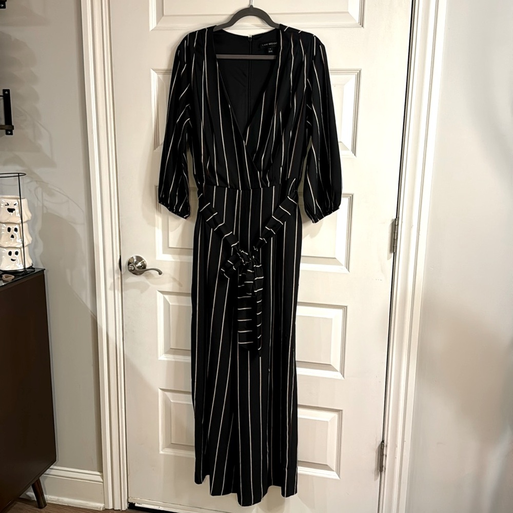 Lane Bryant Pin Striped Jumpsuit Size 14